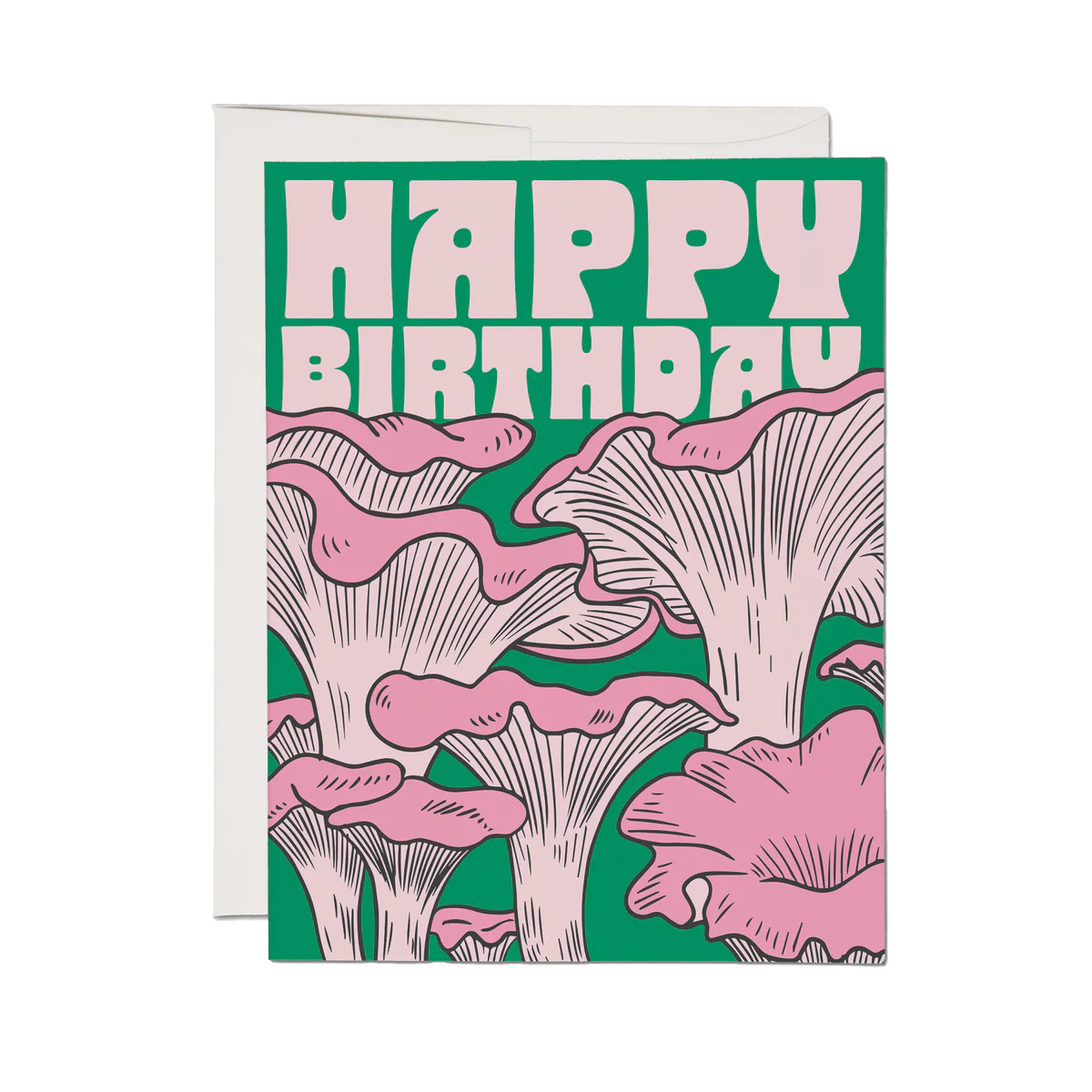 Pink Mushroom Birthday Card