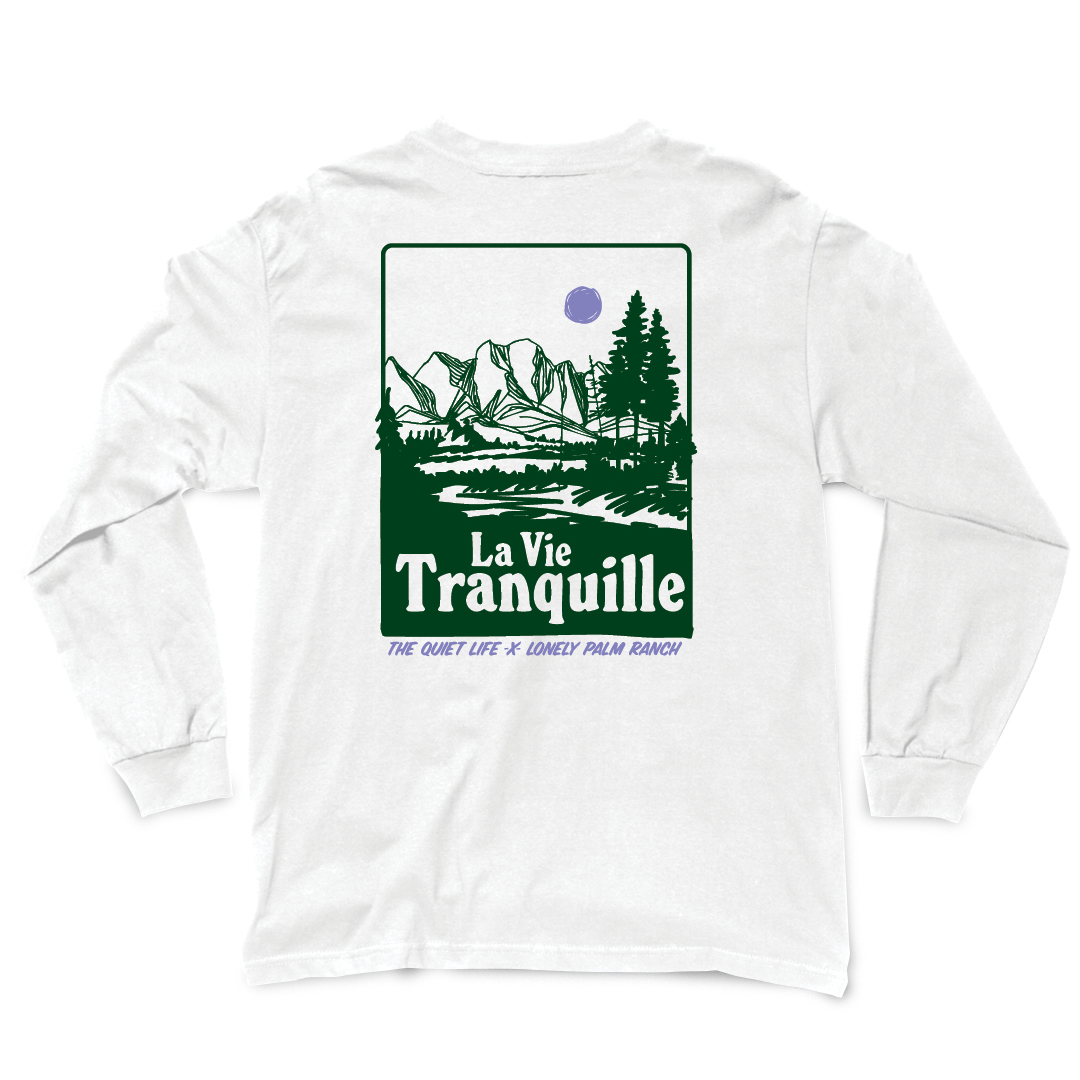 Quiet Life x Lonely Palm Ranch - La Vie Tranquille - Long Sleeve T: White