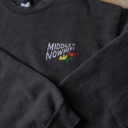 Quiet Life x Lonely Palm Ranch MIDDLE OF NOWHERE Crew Neck: Vintage Black