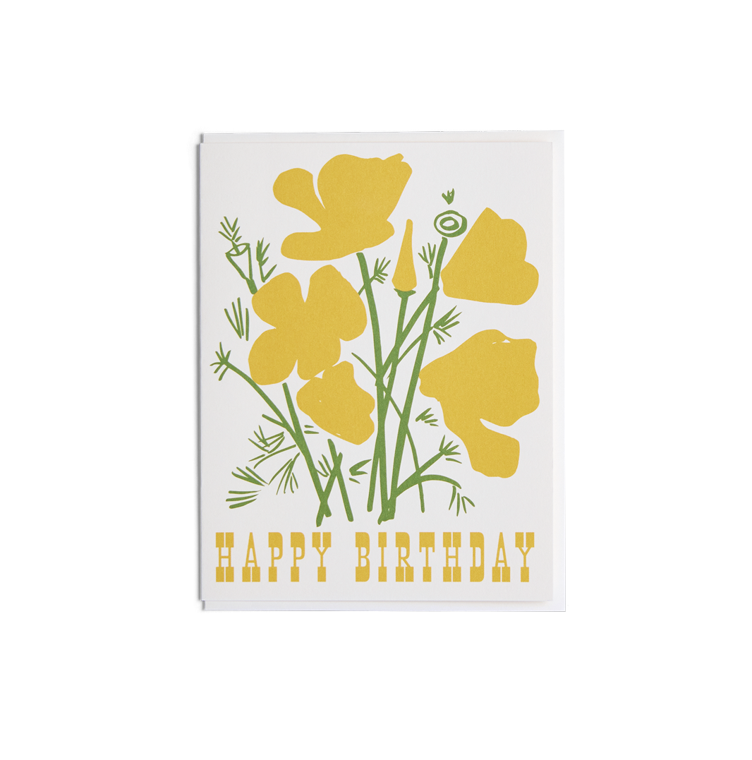 Happy Birthday California Poppy Card