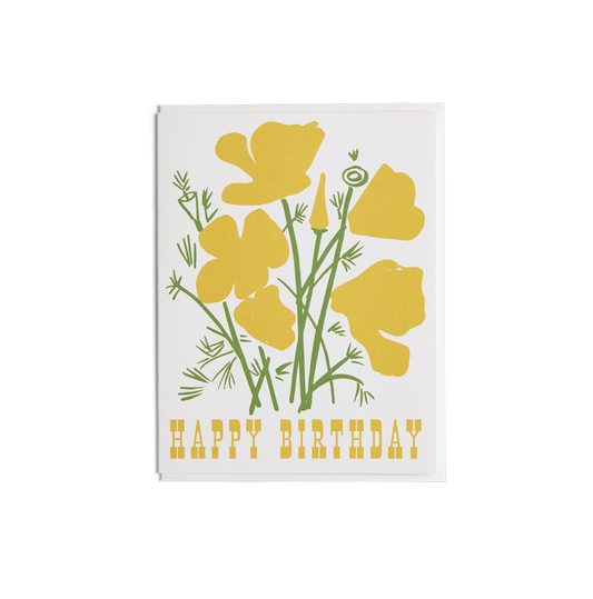 Happy Birthday California Poppy Card