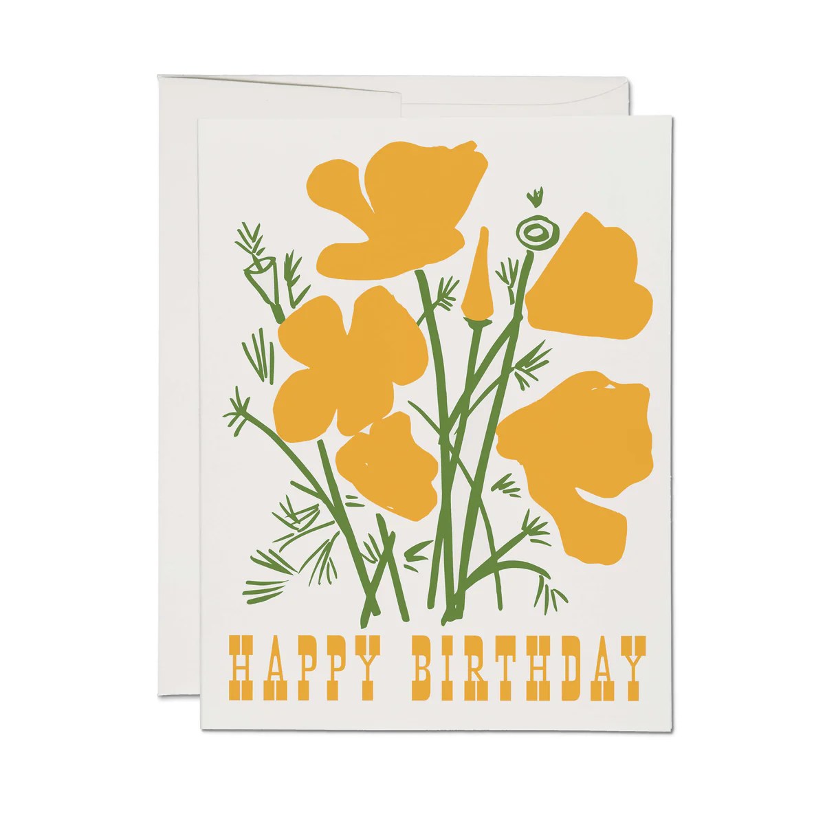 Happy Birthday California Poppy Card