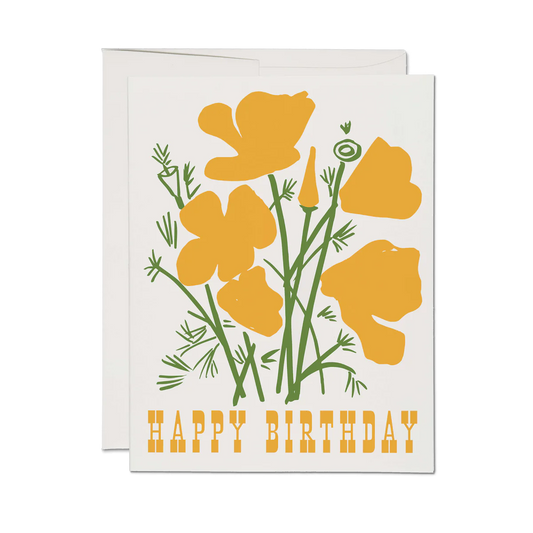 Happy Birthday California Poppy Card
