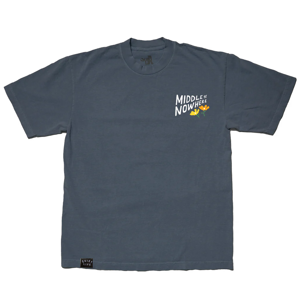 Quiet Life x Lonely Palm Ranch - Middle of Nowhere Embroidered T: Dolphin Blue
