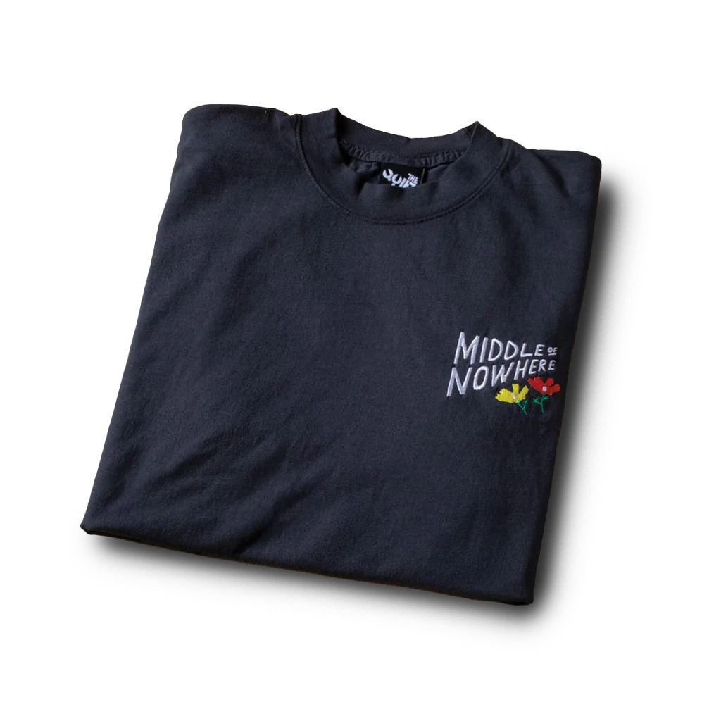 Quiet Life x Lonely Palm Ranch - Middle of Nowhere Embroidered T: Dolphin Blue