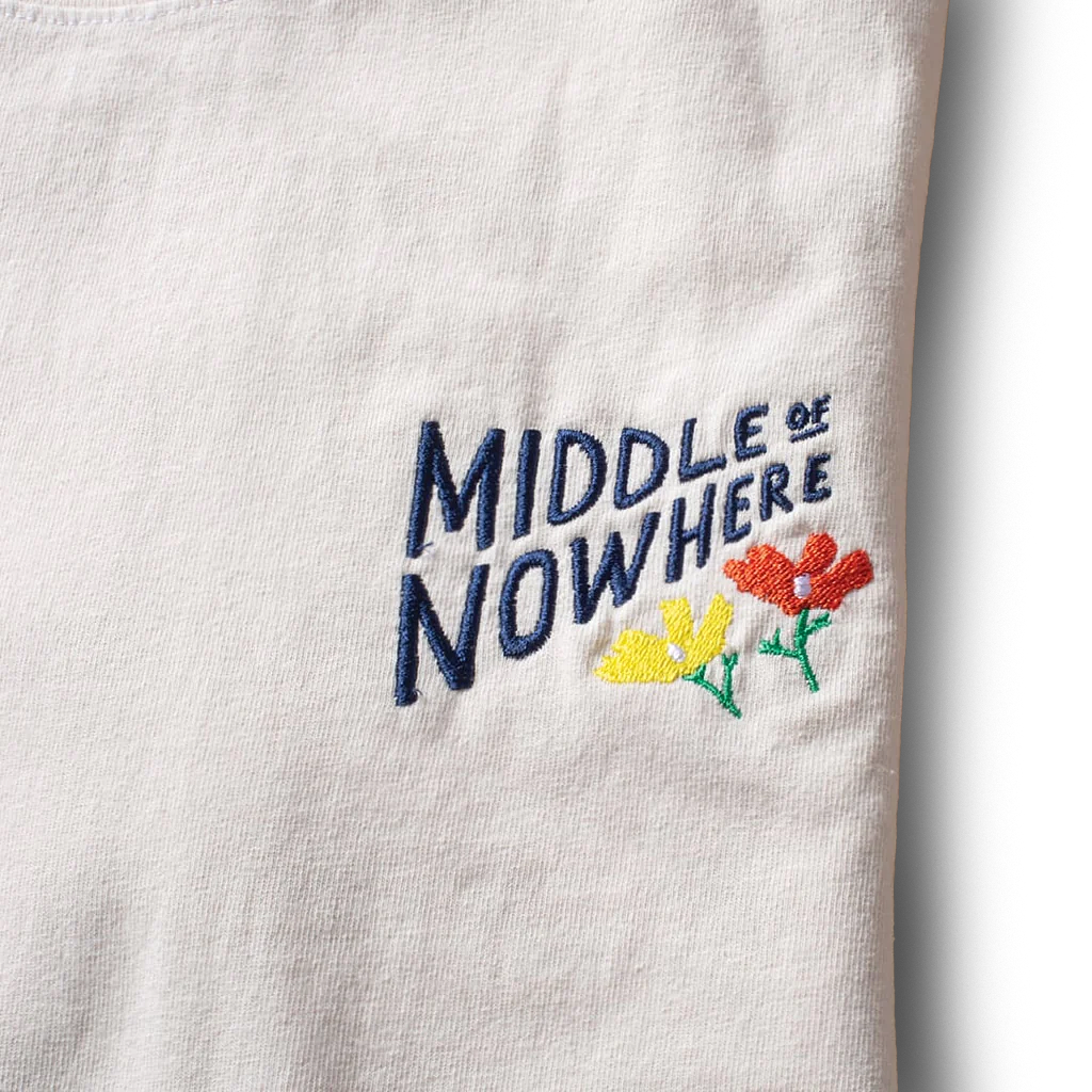 Quiet Life x Lonely Palm Ranch - Middle of Nowhere Embroidered T: Cream