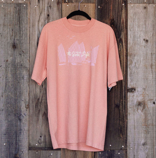 Quiet Life x Lonely Palm Ranch T - Coral - Medium