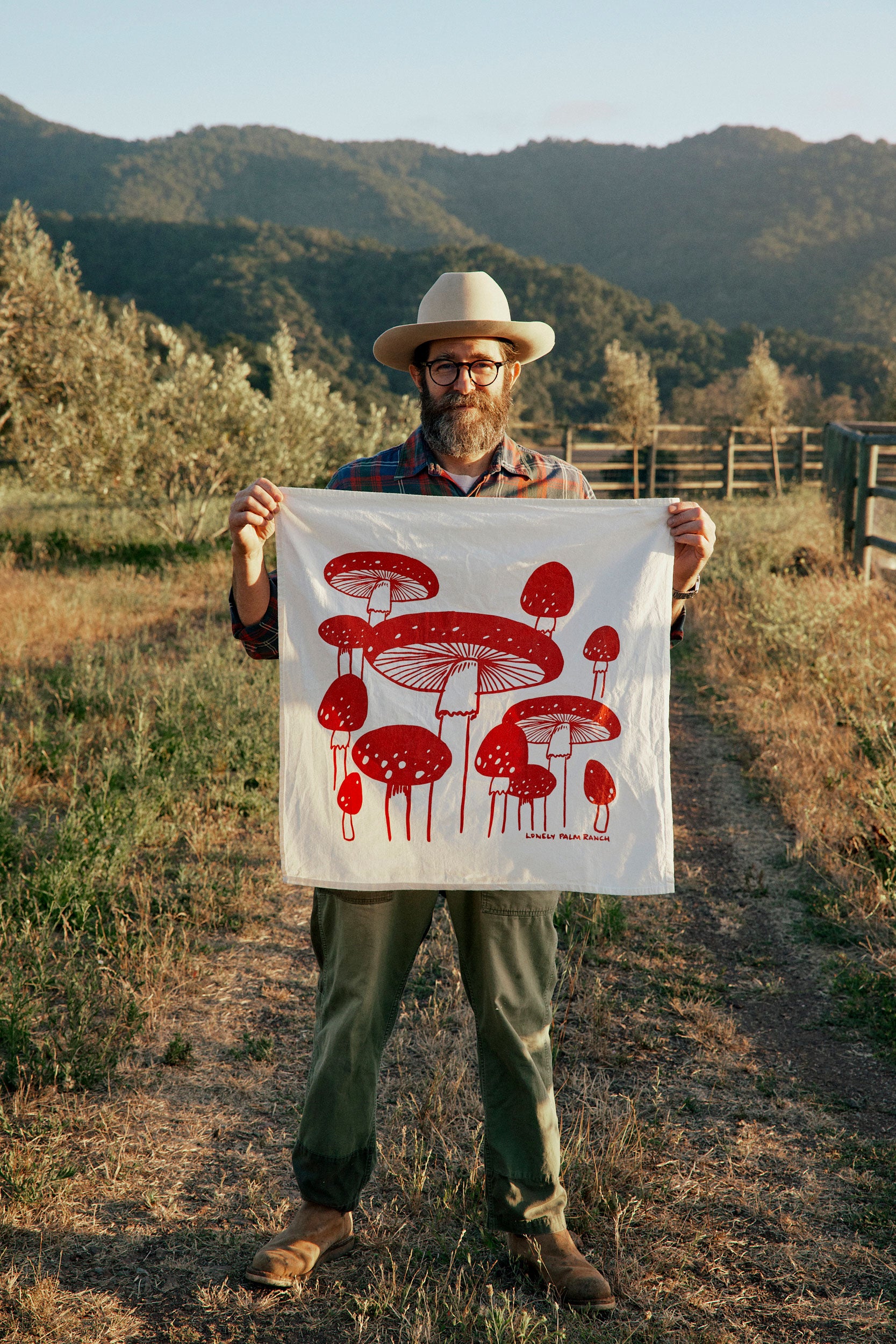 Mushroom Tea Towel: Amanita – Lonely Palm Ranch Arroyo Grande