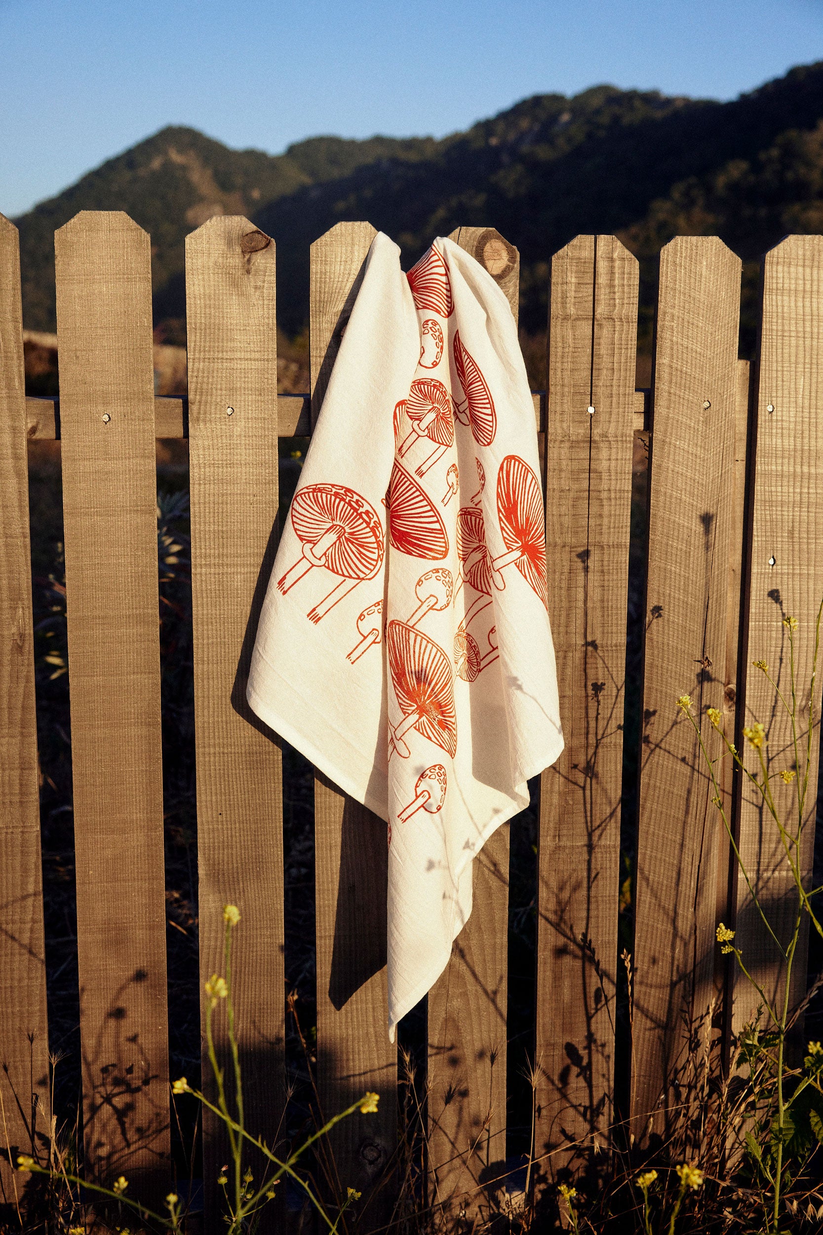 Mushroom Tea Towel: Brown Cap – Lonely Palm Ranch Arroyo Grande