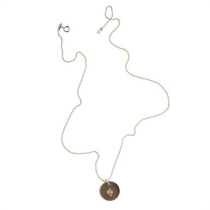 Gold Disc Necklace: Cactus