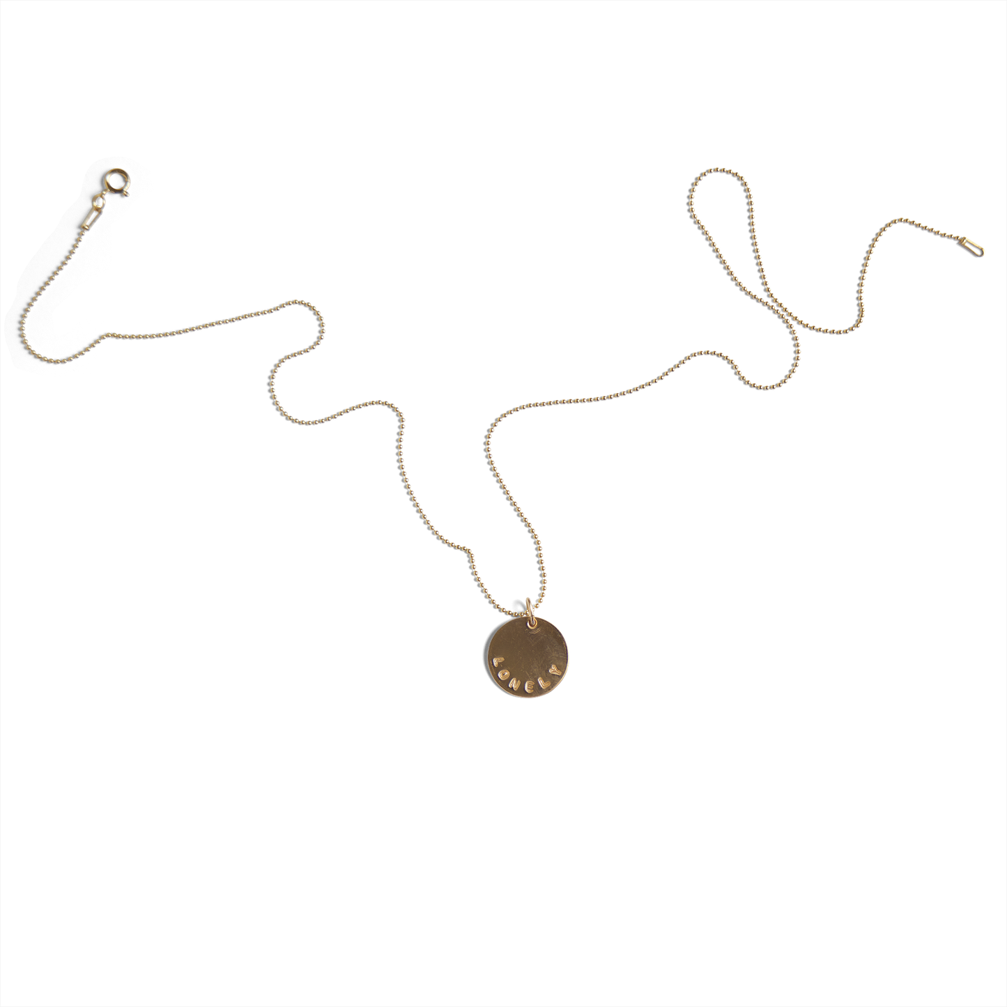 Gold Disc Necklace: LONELY