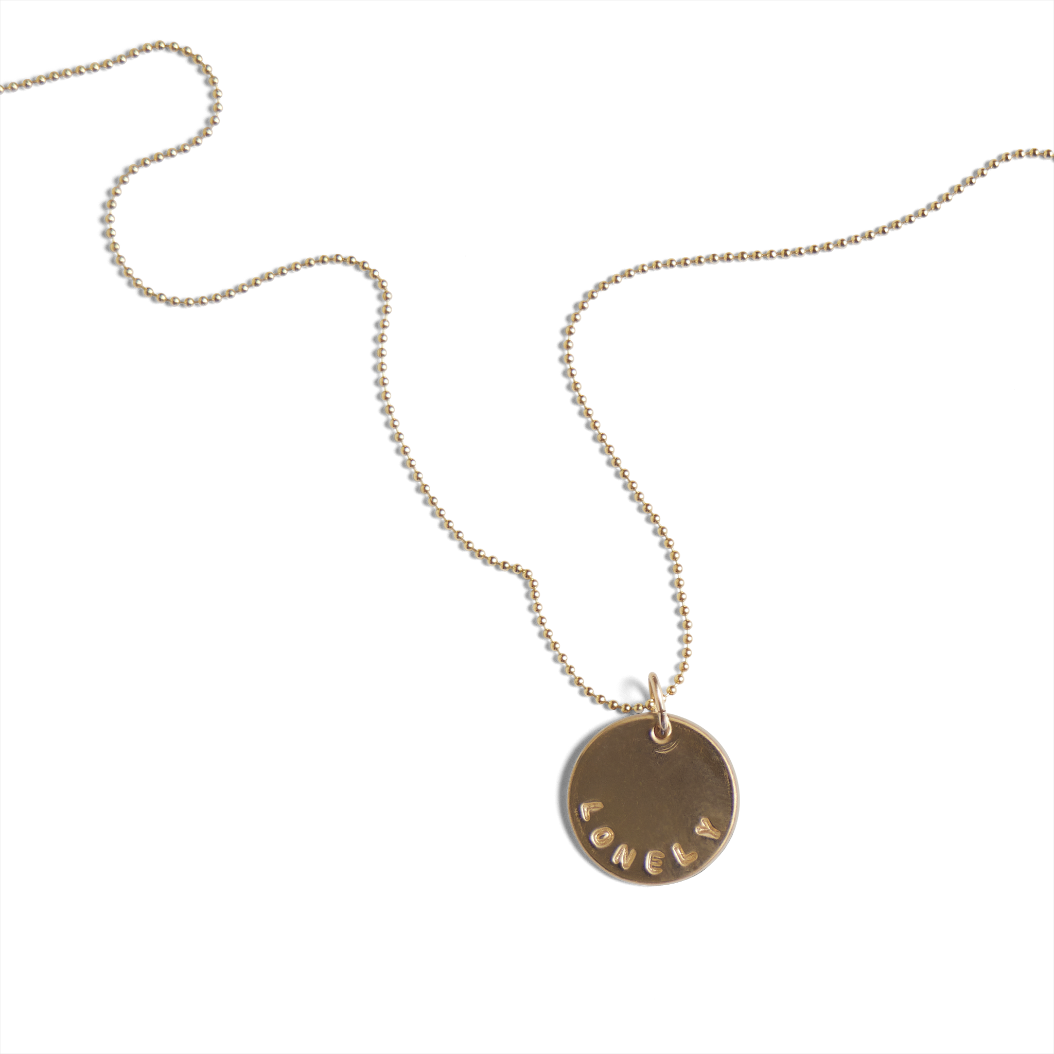 Script Initial Disc Necklace 10K Yellow Gold 18