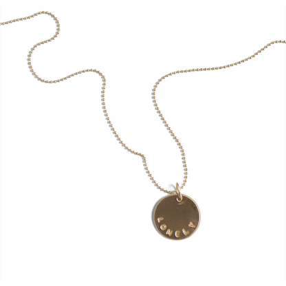 Gold Disc Necklace: LONELY