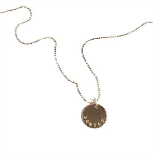 Gold Disc Necklace: LONELY