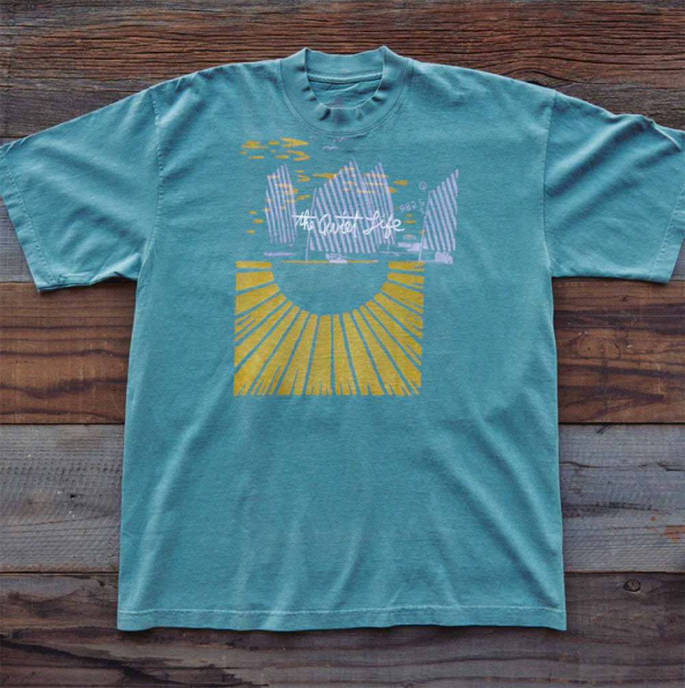 Quiet Life x Lonely Palm Ranch T - Green Sun / Boat - Large